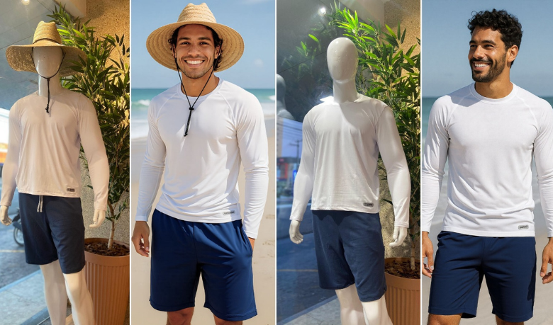 De croqui à vitrine: o FotoModel traduz seu conceito em imagens que comunicam moda com precisão.