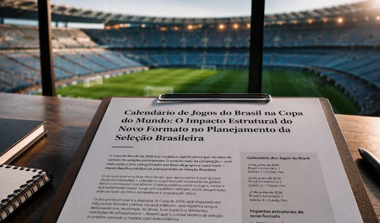 Calendário de Jogos do Brasil na Copa do Mundo: O Impacto Estrutural do Novo Formato no Planejamento da Seleção Brasileira